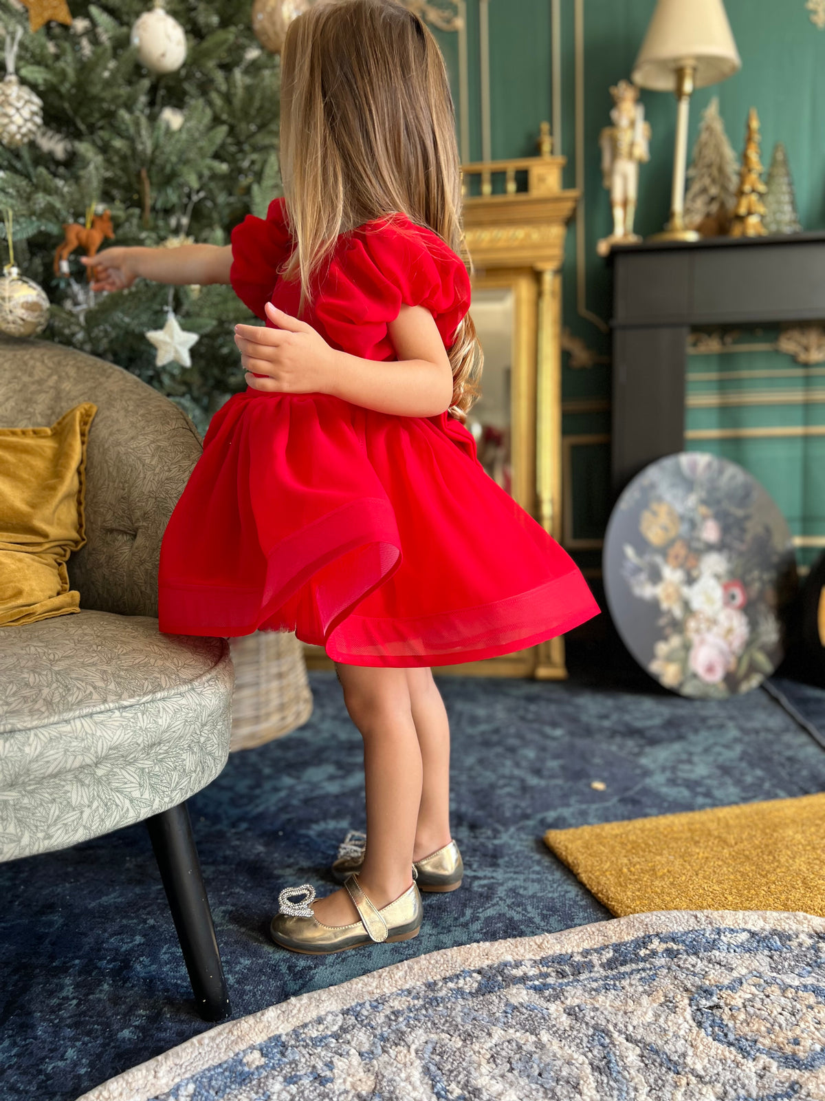 Robe mousseline rouge