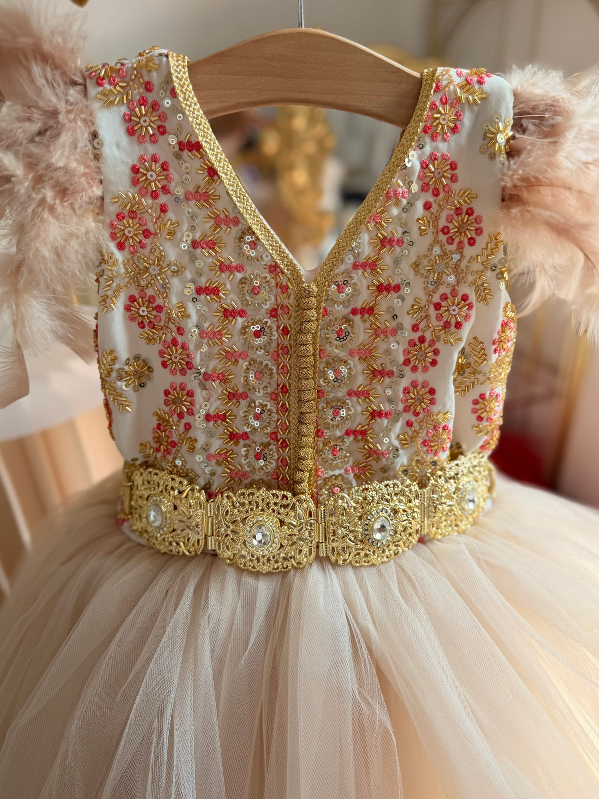Caftan perlé noisette