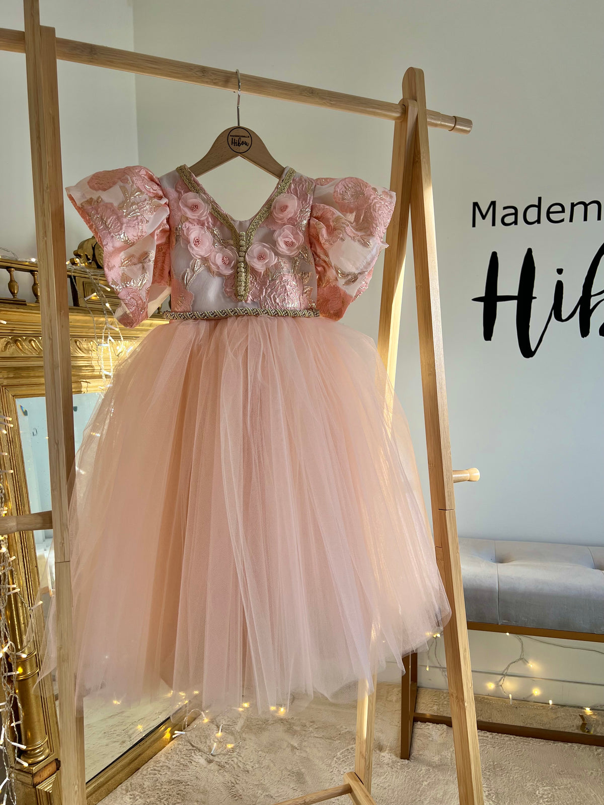 Caftan rose pêche