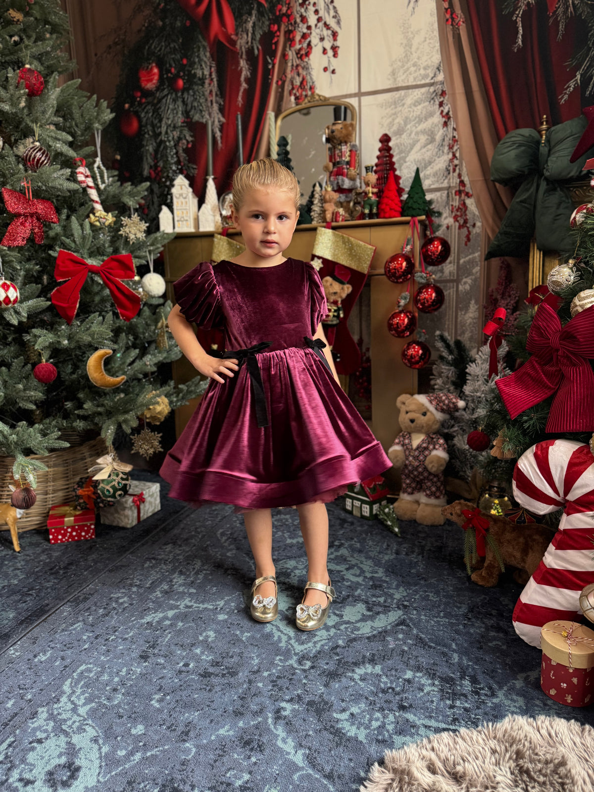 Robe velours prune