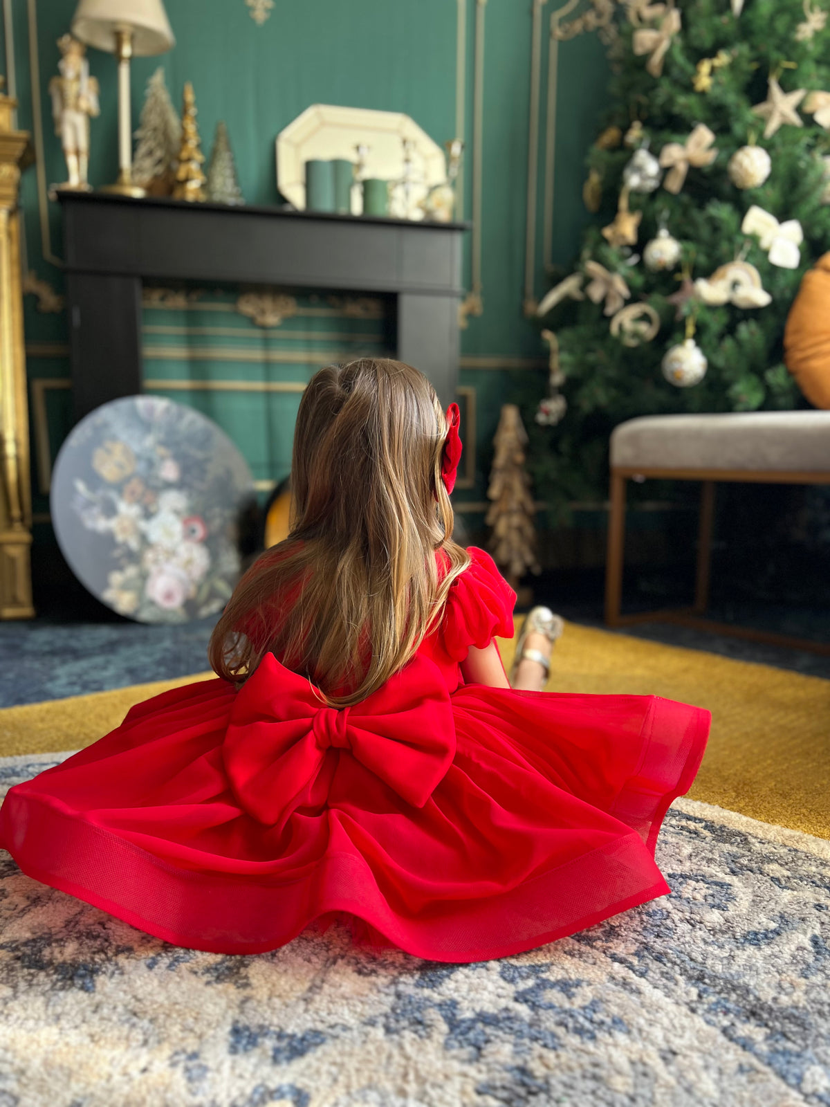 Robe mousseline rouge