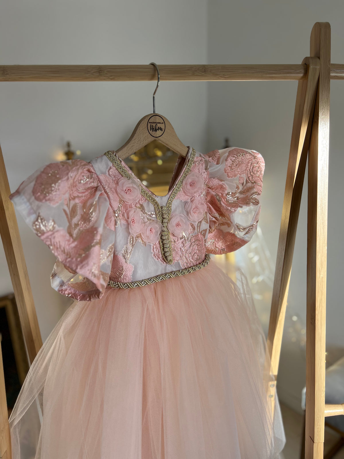 Caftan rose pêche