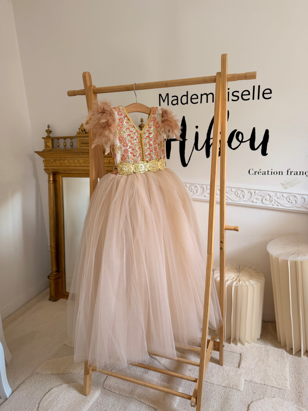 Caftan perlé noisette