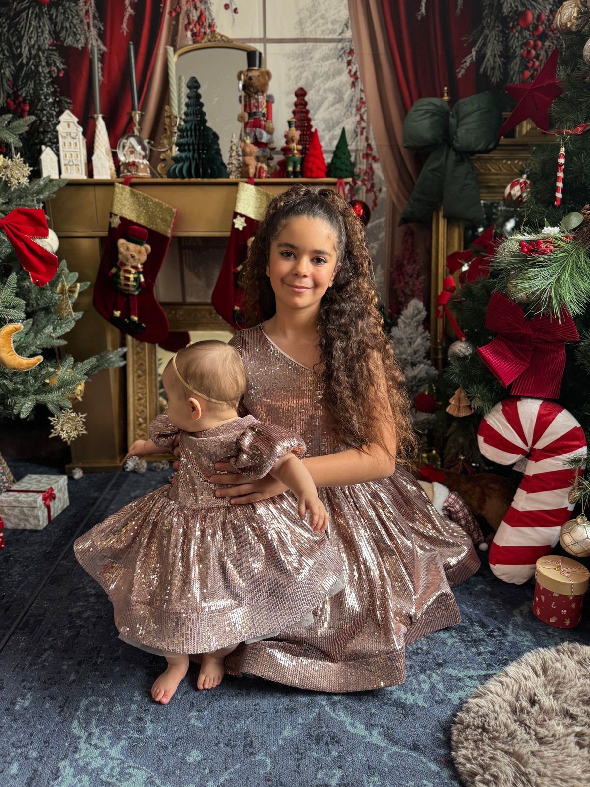 Robe en sequin vieux rose