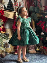 Charger l&#39;image dans la galerie, Robe émeraude tulle perlé