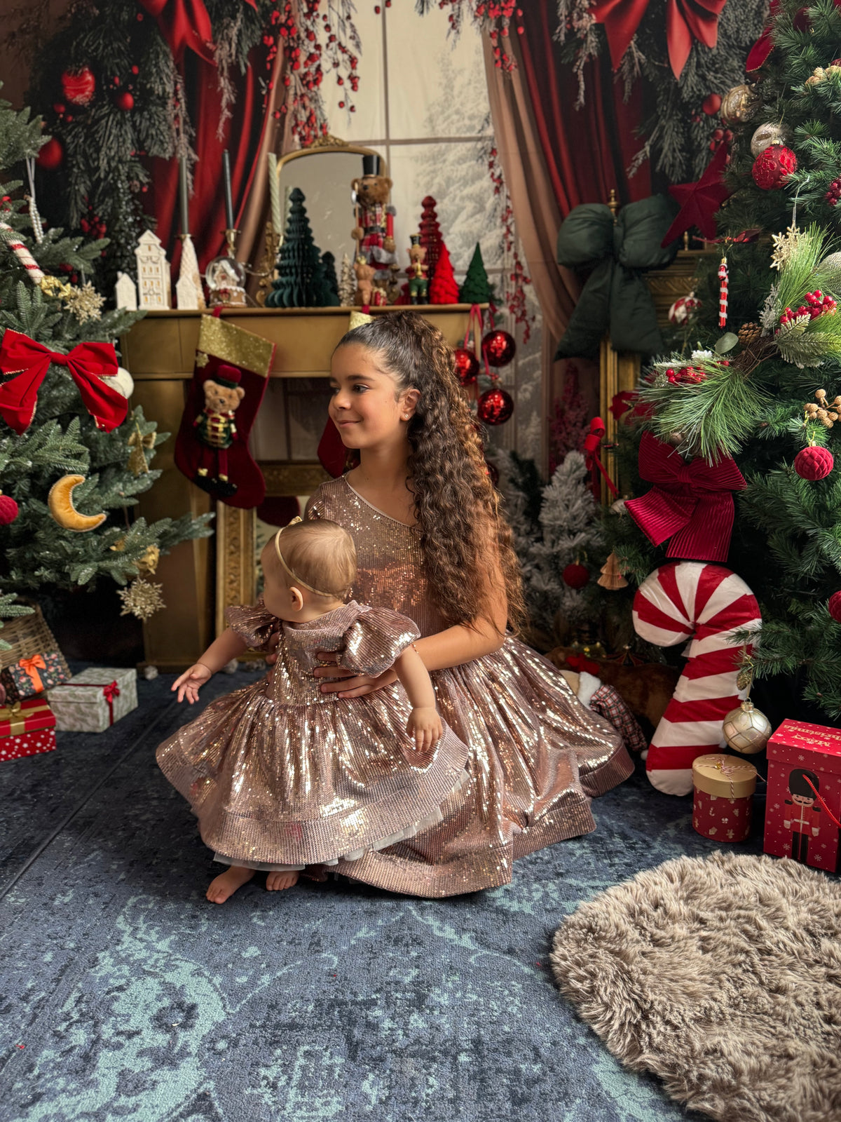 Robe en sequin vieux rose