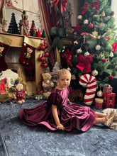 Charger l&#39;image dans la galerie, Robe velours prune