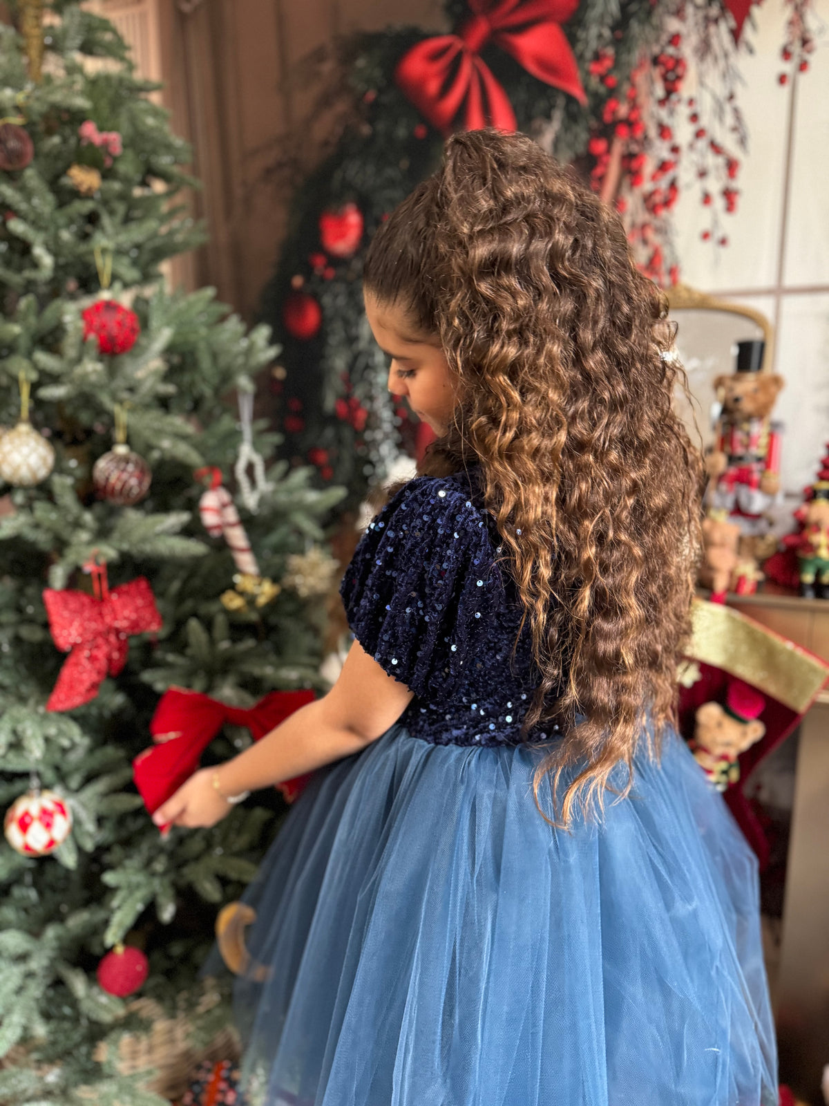 Robe sequin bleu nuit et tutu