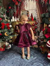 Charger l&#39;image dans la galerie, Robe velours prune