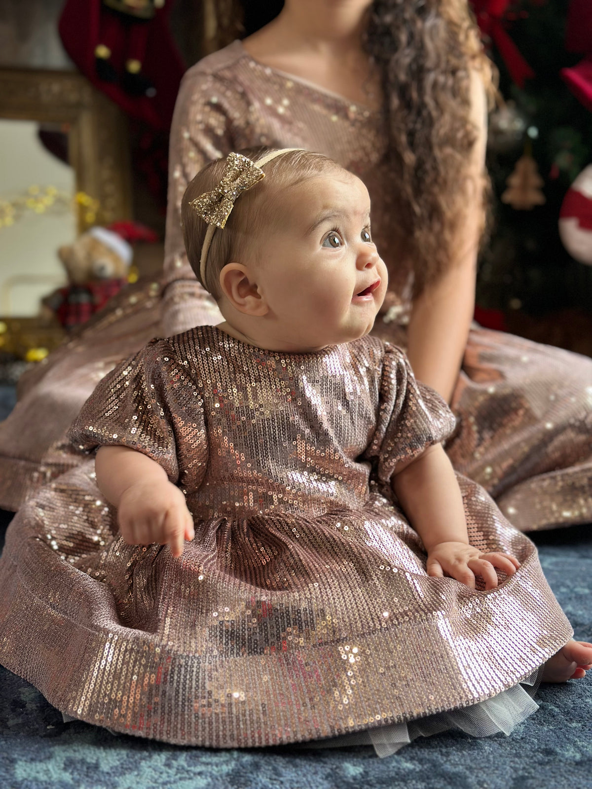 Robe en sequin vieux rose