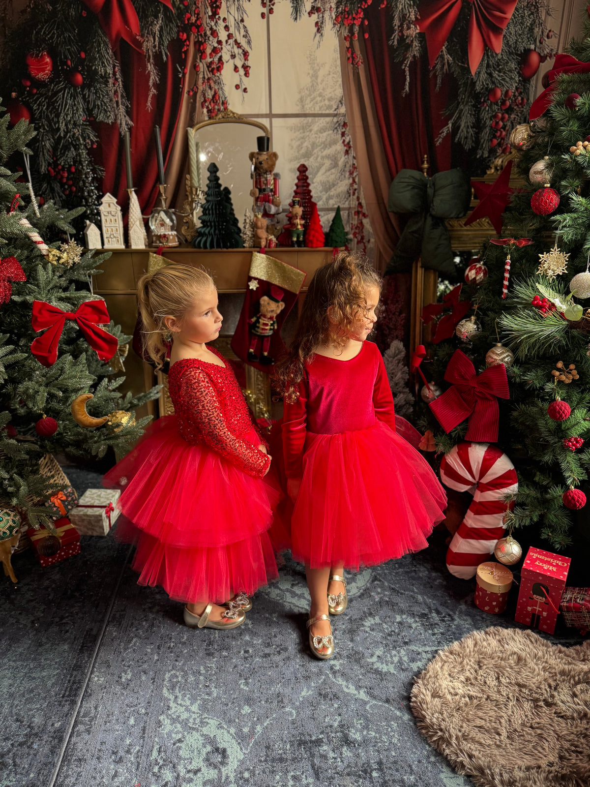 Robe rouge velours et tutu