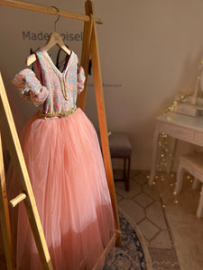 Caftan brodé rose blush