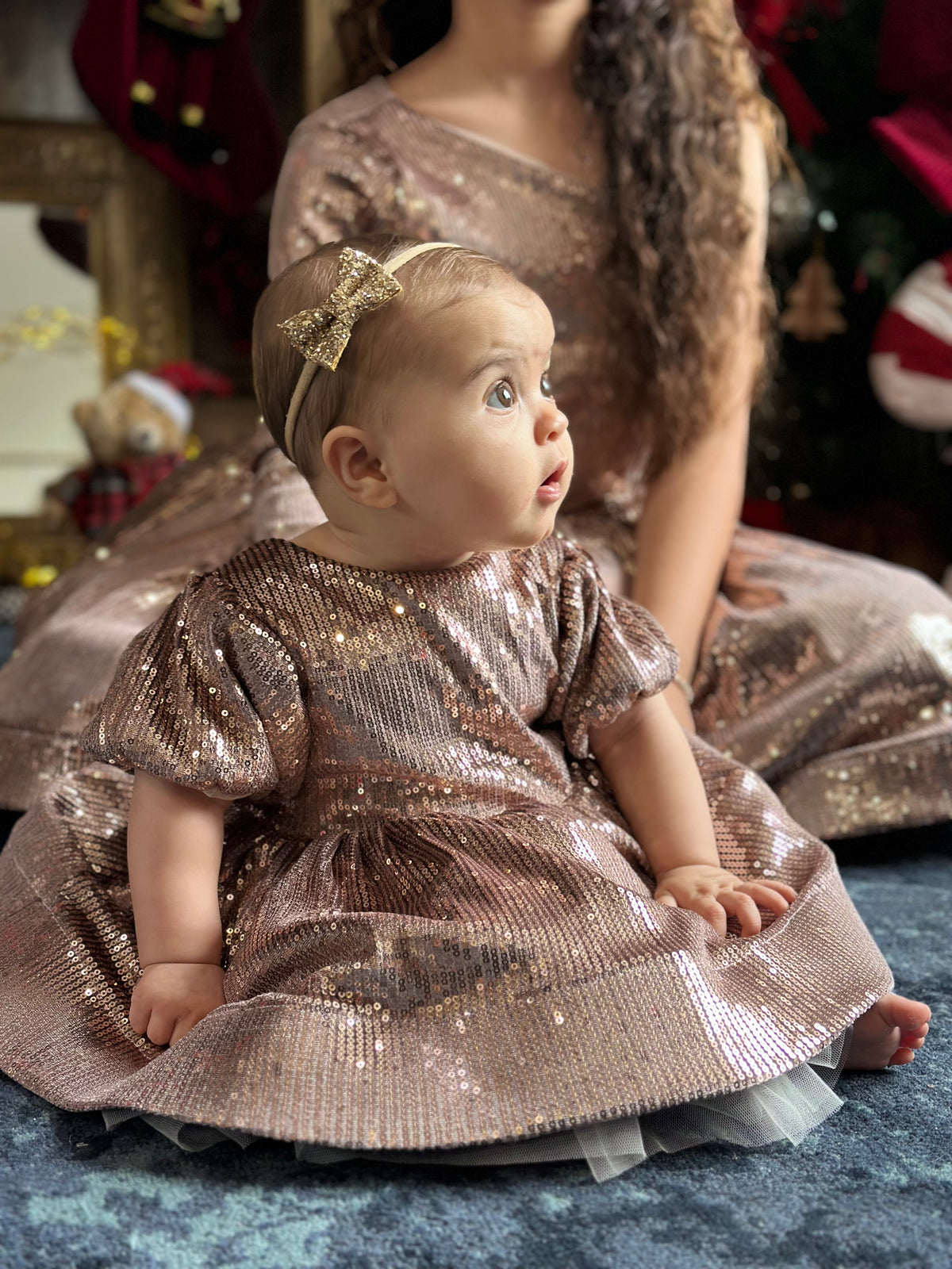 Robe en sequin vieux rose