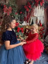 Charger l&#39;image dans la galerie, Robe rouge tulle perlé et tutu