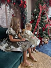 Charger l&#39;image dans la galerie, Robe noire reflets irisés dorés