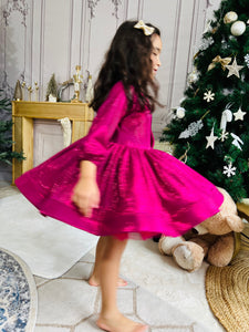 Robe lamée fushia