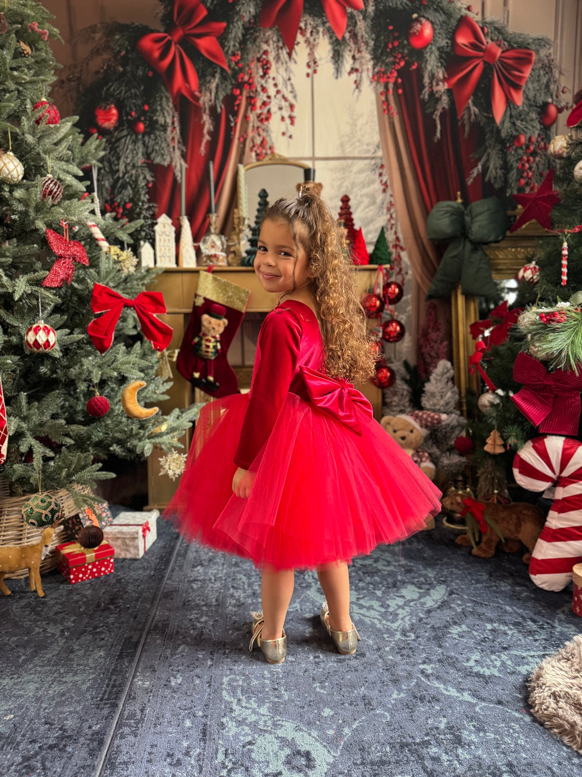 Robe rouge velours et tutu