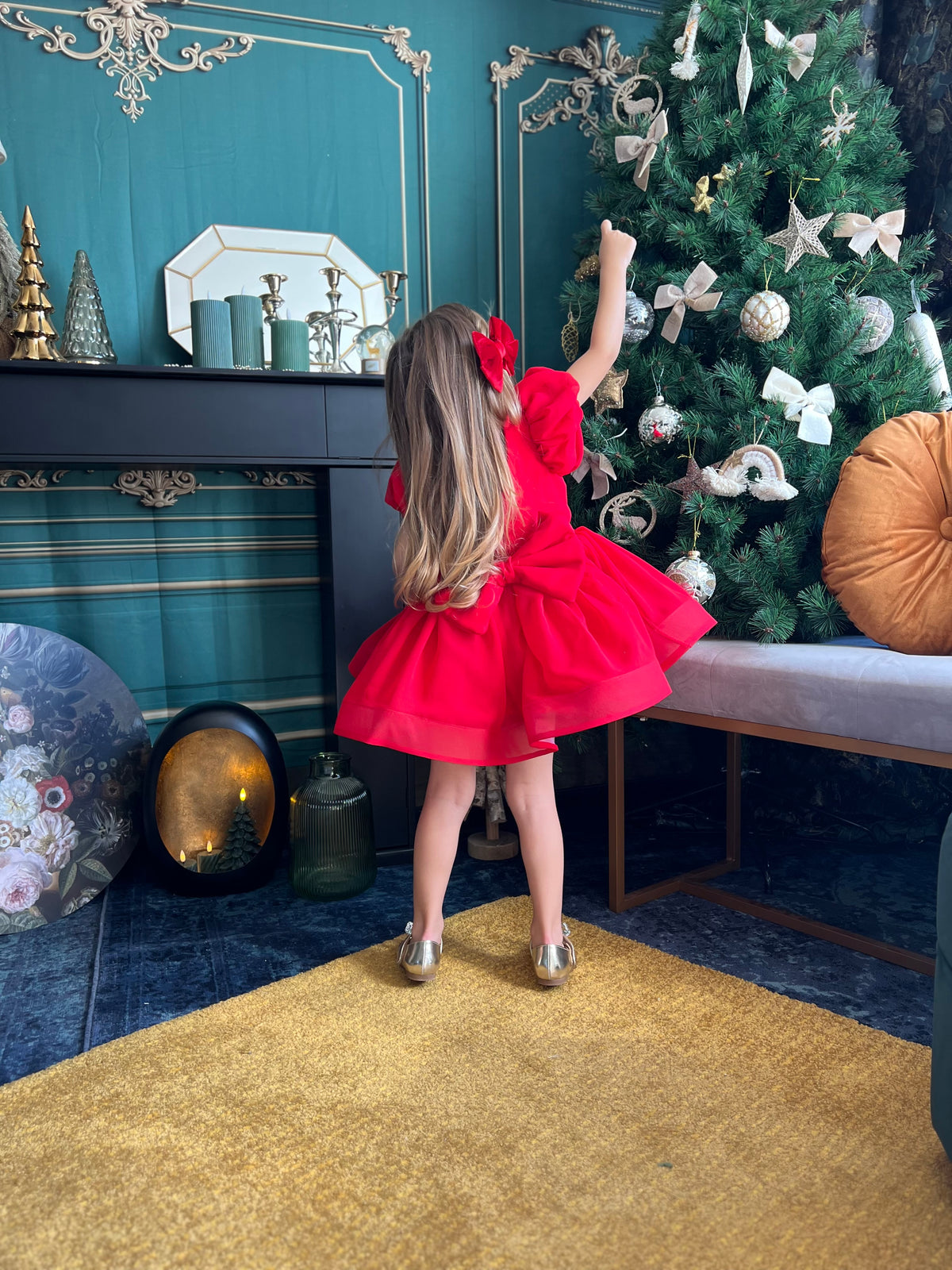 Robe mousseline rouge