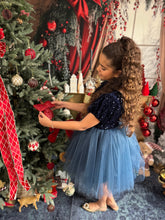 Charger l&#39;image dans la galerie, Robe sequin bleu nuit et tutu