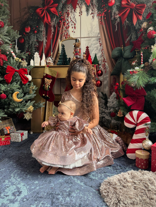 Robe en sequin vieux rose