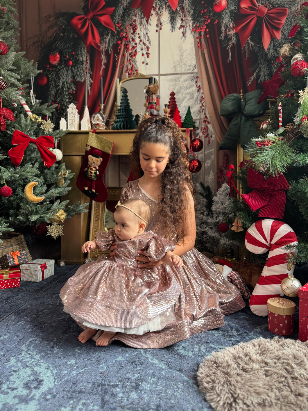 Robe en sequin vieux rose