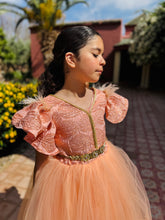 Charger l'image dans la galerie, Caftan brocart pêche