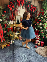 Charger l&#39;image dans la galerie, Robe sequin bleu nuit et tutu