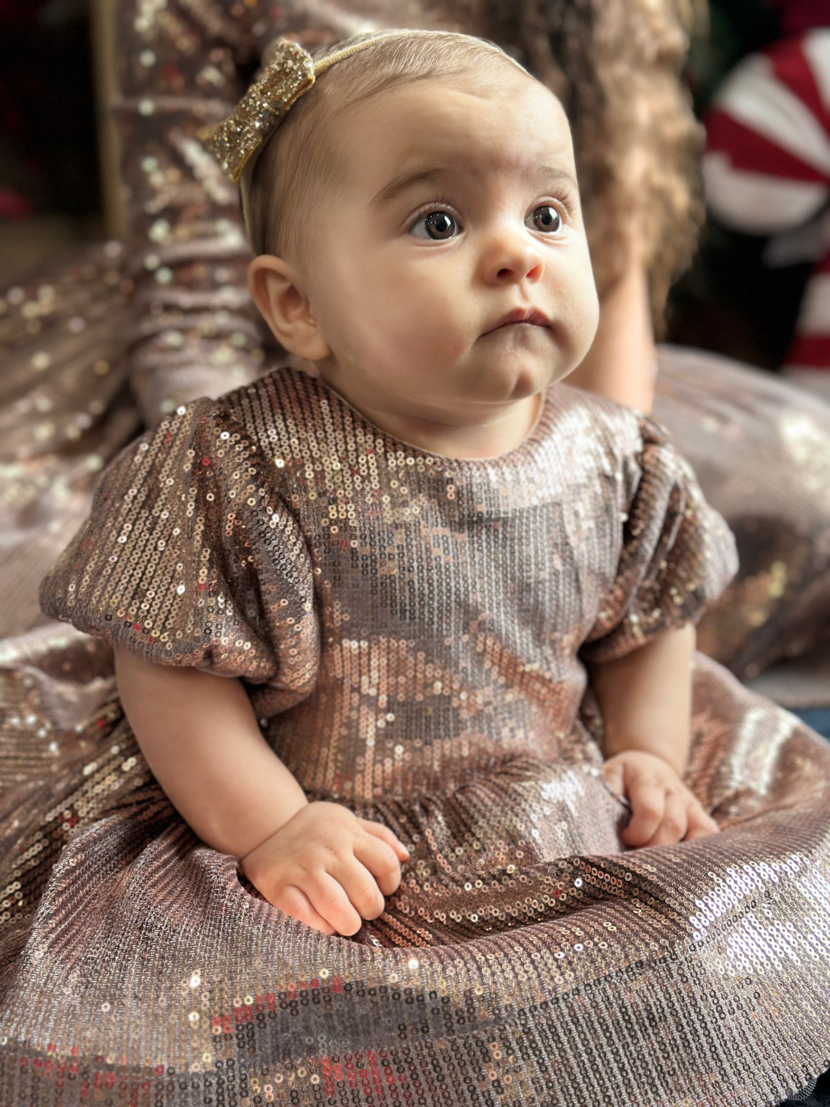 Robe en sequin vieux rose