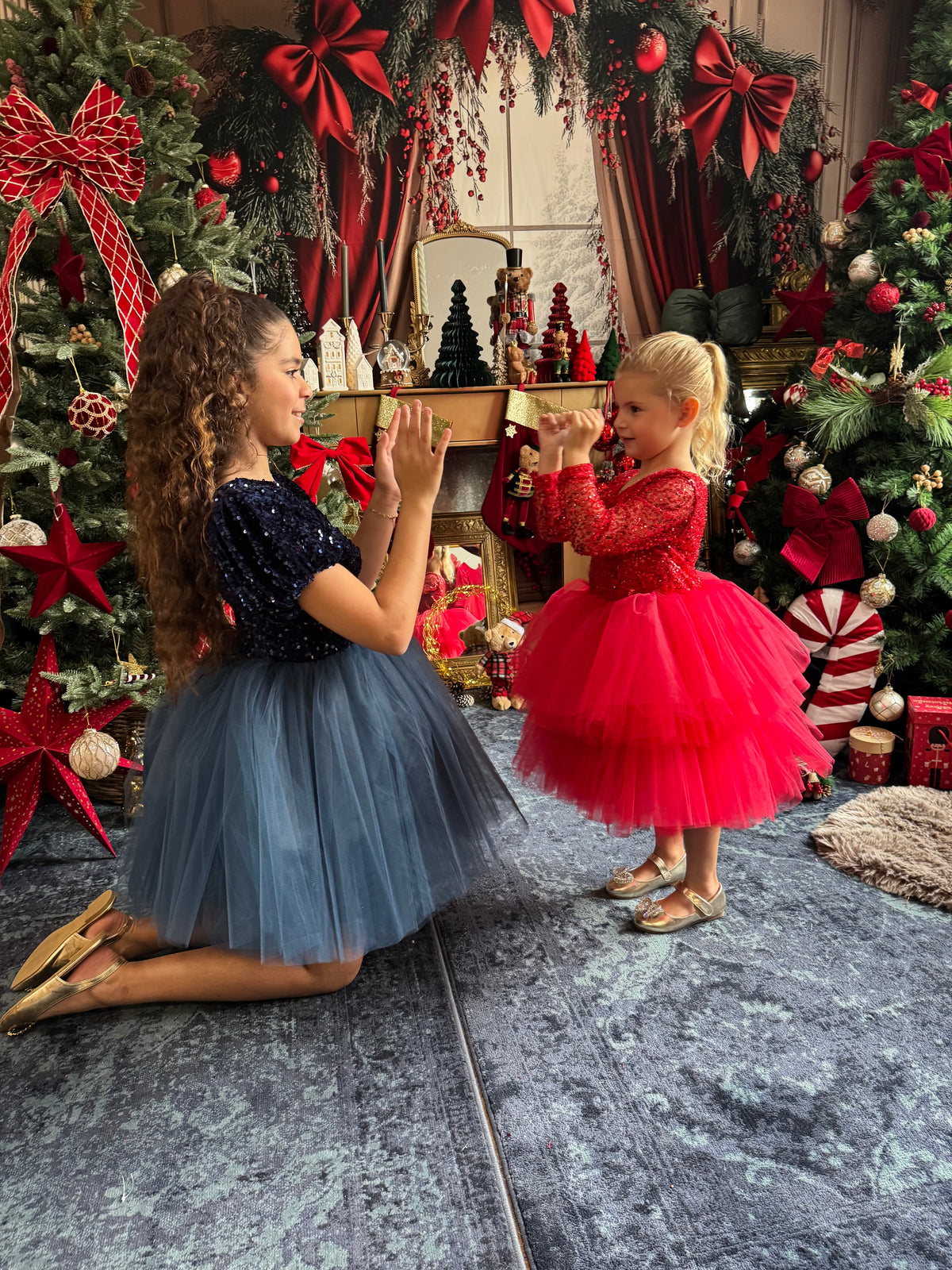 Robe sequin bleu nuit et tutu