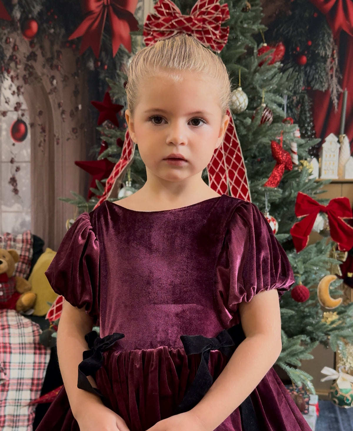 Robe velours prune