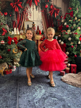 Charger l&#39;image dans la galerie, Robe rouge tulle perlé et tutu