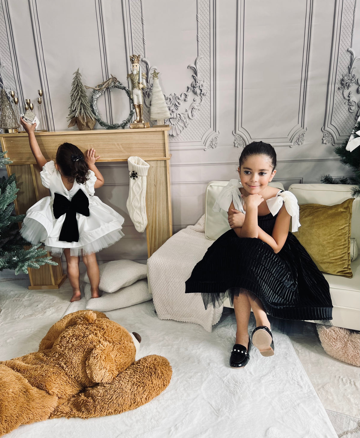 Robe blanche noeud couleur personnalisable
