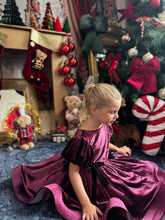 Charger l&#39;image dans la galerie, Robe velours prune