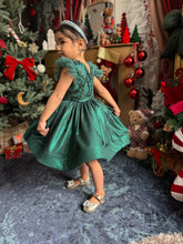 Charger l&#39;image dans la galerie, Robe émeraude tulle perlé