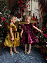 Charger l&#39;image dans la galerie, Robe velours prune