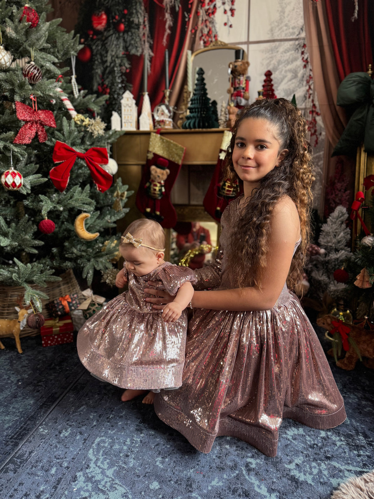 Robe en sequin vieux rose