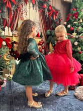 Charger l&#39;image dans la galerie, Robe rouge tulle perlé et tutu