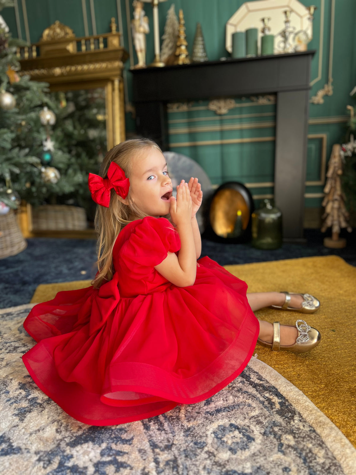 Robe mousseline rouge
