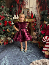 Charger l&#39;image dans la galerie, Robe velours prune