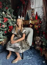 Charger l&#39;image dans la galerie, Robe noire reflets irisés dorés