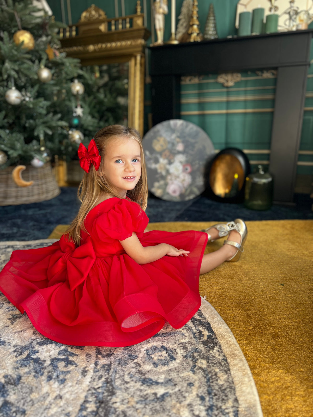 Robe mousseline rouge