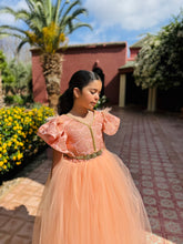 Charger l'image dans la galerie, Caftan brocart pêche