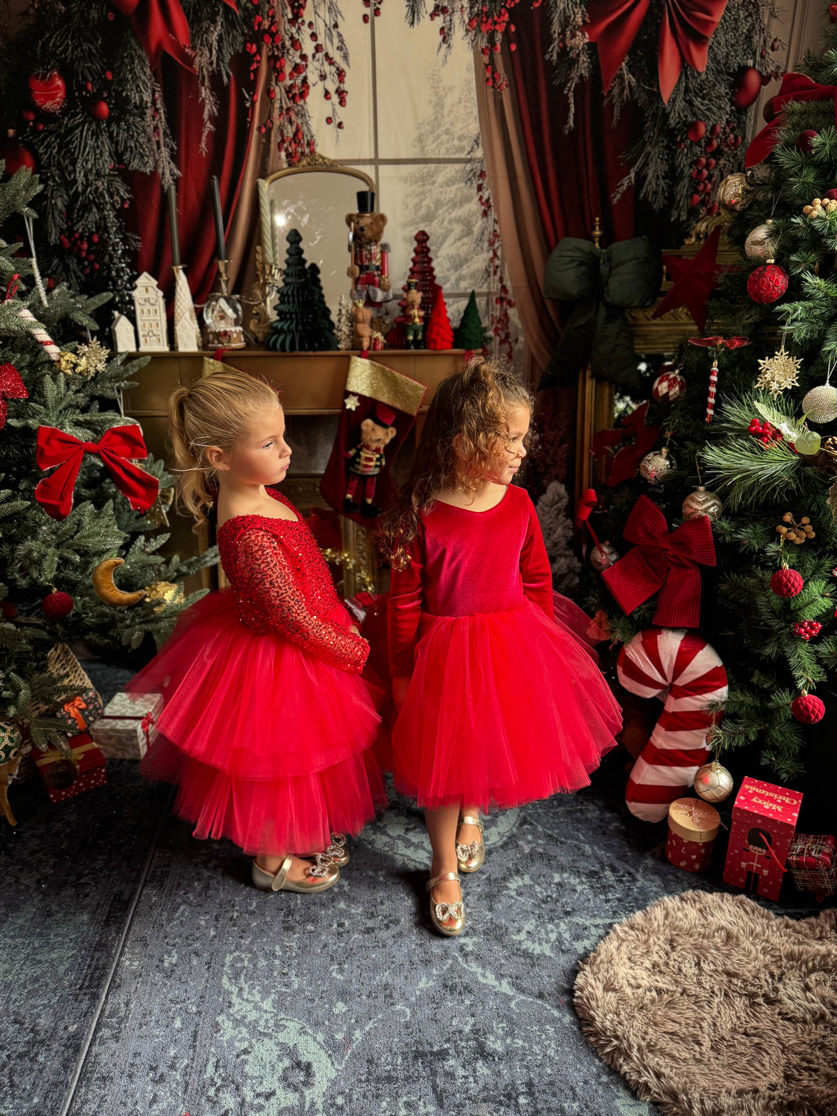 Robe rouge velours et tutu