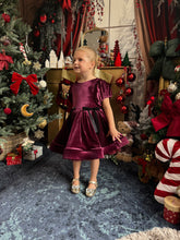 Charger l&#39;image dans la galerie, Robe velours prune