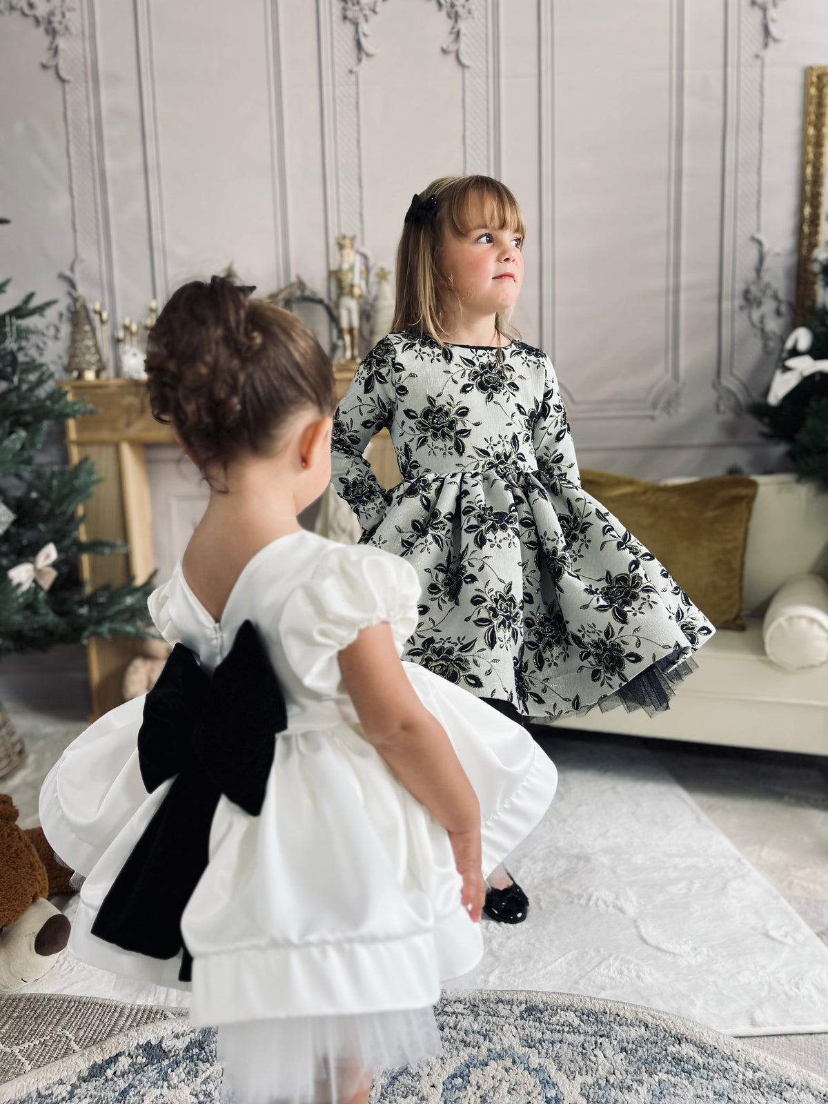 Robe blanche noeud couleur personnalisable