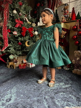 Charger l&#39;image dans la galerie, Robe émeraude tulle perlé