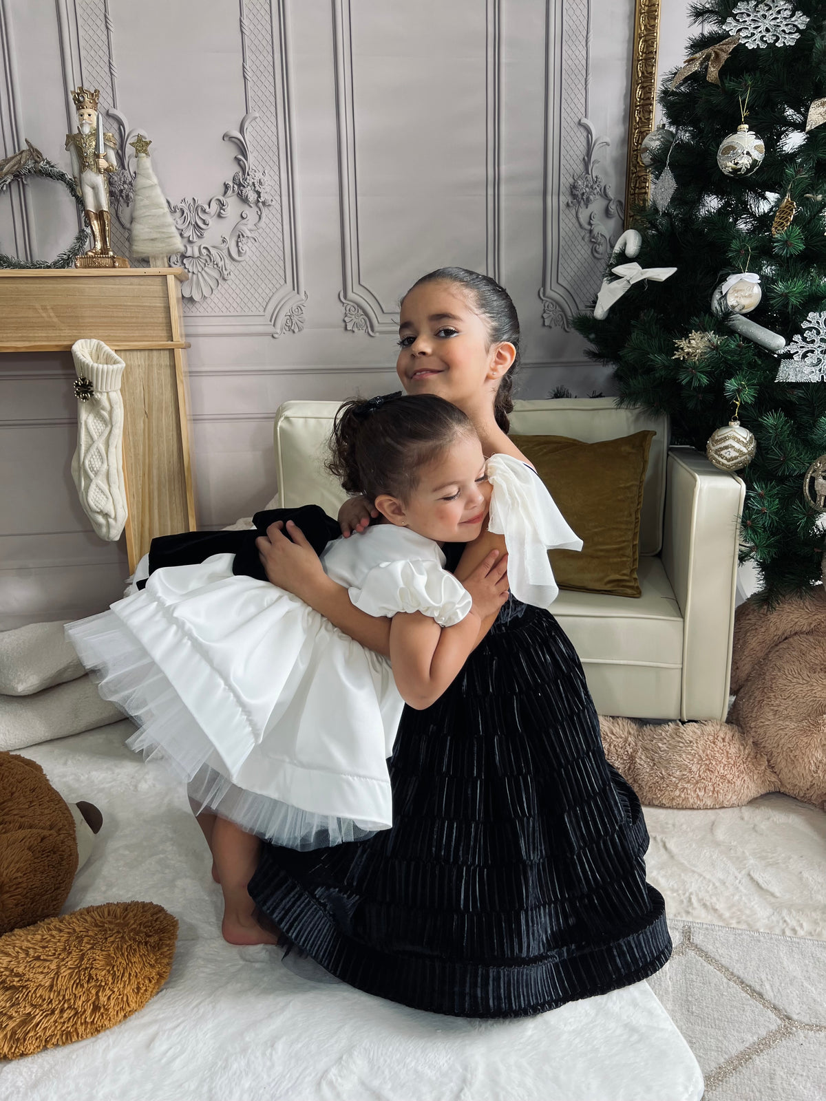 Robe blanche noeud couleur personnalisable