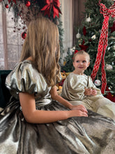 Charger l&#39;image dans la galerie, Robe noire reflets irisés dorés