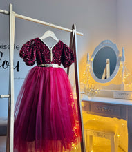 Charger l'image dans la galerie, Caftan sequin bordeaux