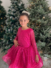 Charger l'image dans la galerie, Robe sequin rose fushia